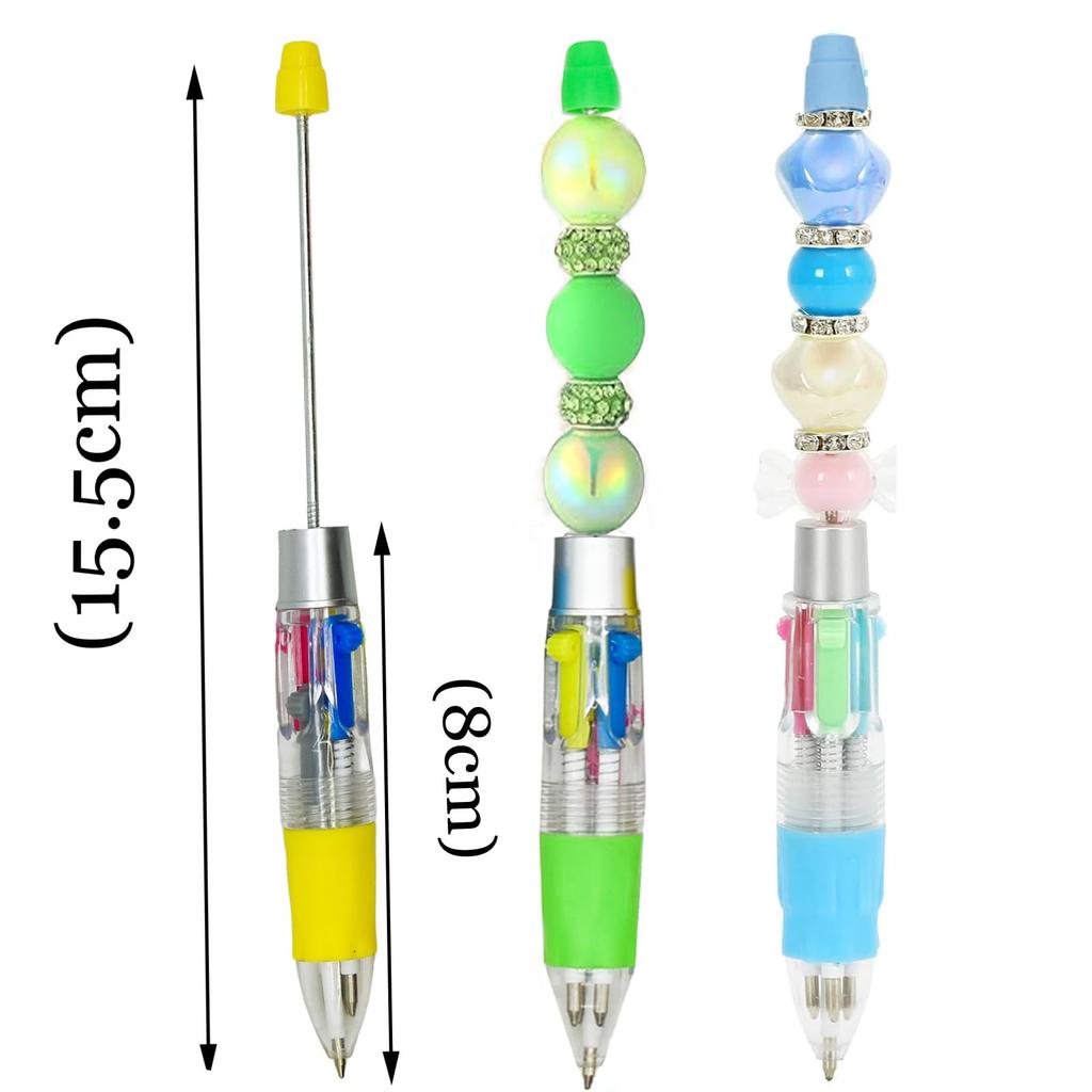 Lopenle 4 Ballpoint Office Stationery for Wedding and Diaries 12-Piece Set, Colors, Pens, Beads, DIY, 0.5mm, Sparkling, Stylish, Retractable, Set,
