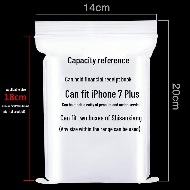 KORUIER Food-Grade Thickened Transparent Ziplock Bags