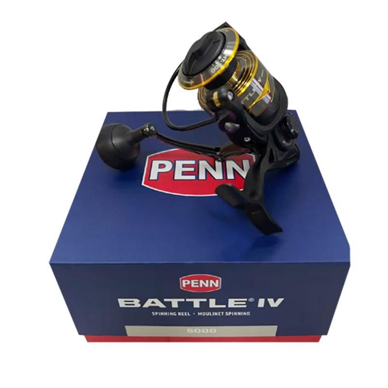 Penn Battle Iii IV 3000 4000 5000 6000 8000 CNC Handle 30lb 13.6kg Drag Metal Saltwater Spinning Penn Fishing Reels 4000 золотой