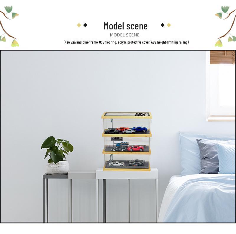 1:64 Scale Toy Car Storage and Display Box for Pop Mart Parking Lot Model Scene