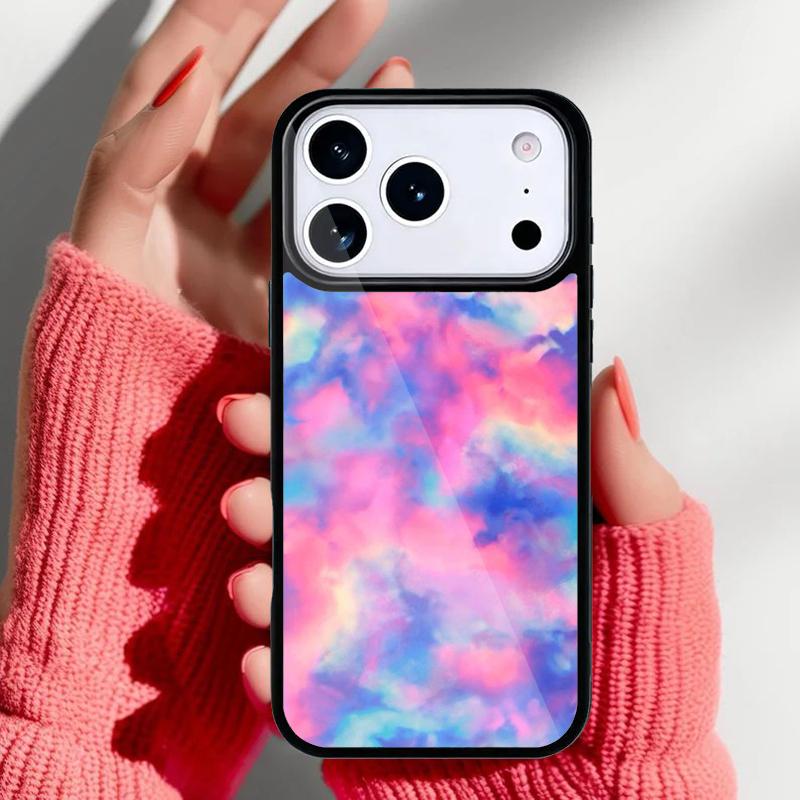 Blaues Tie-Dye Handyhülle für iPhone 17 16 15 14 13 Pro Max Rückabdeckung für 12 11 Pro Hülle