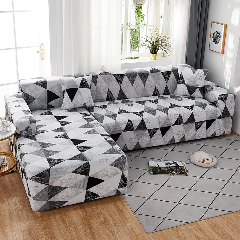 Geometry Elastic Stretch Sofa Cover Slipcovers All-Inclusive Couch Cover For Different Shape Sofa Chair L-Style Need 2Sofa Cover
