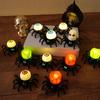 Halloween Pająk Lampki Herbatnicze LED Bezpłomieniowy Świecznik Pająk Światło Zasilane Bateriami Lampa Pająk Gałki Oczne do Dekoracji Domu