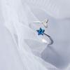 925 Sterling Silver Rings for Women Couple Minimalist Handmade BLue Star Ring Fine CZ Jewelry Birthday Gift Prevent Allergy