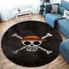 One Piece Strohoeden Piraten Rond Vloerkleed Tapijt Tapijt Voor Woonkamer Slaapkamer Bank Speelkamer Decor Antislip Vloermat