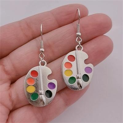 Mode Kreative Kunst Farbpalette Design Palette Anhänger Hängeohrringe für Damen Party Einzigartiger Schmuck Geschenke