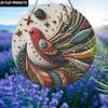 Bohemian buntes Vogel-Holzschild, Charmantes rundes Schild für die Haustür, Wanddekoration - Ideale Boho-Wohnkultur & Künstlerisches Geschenk