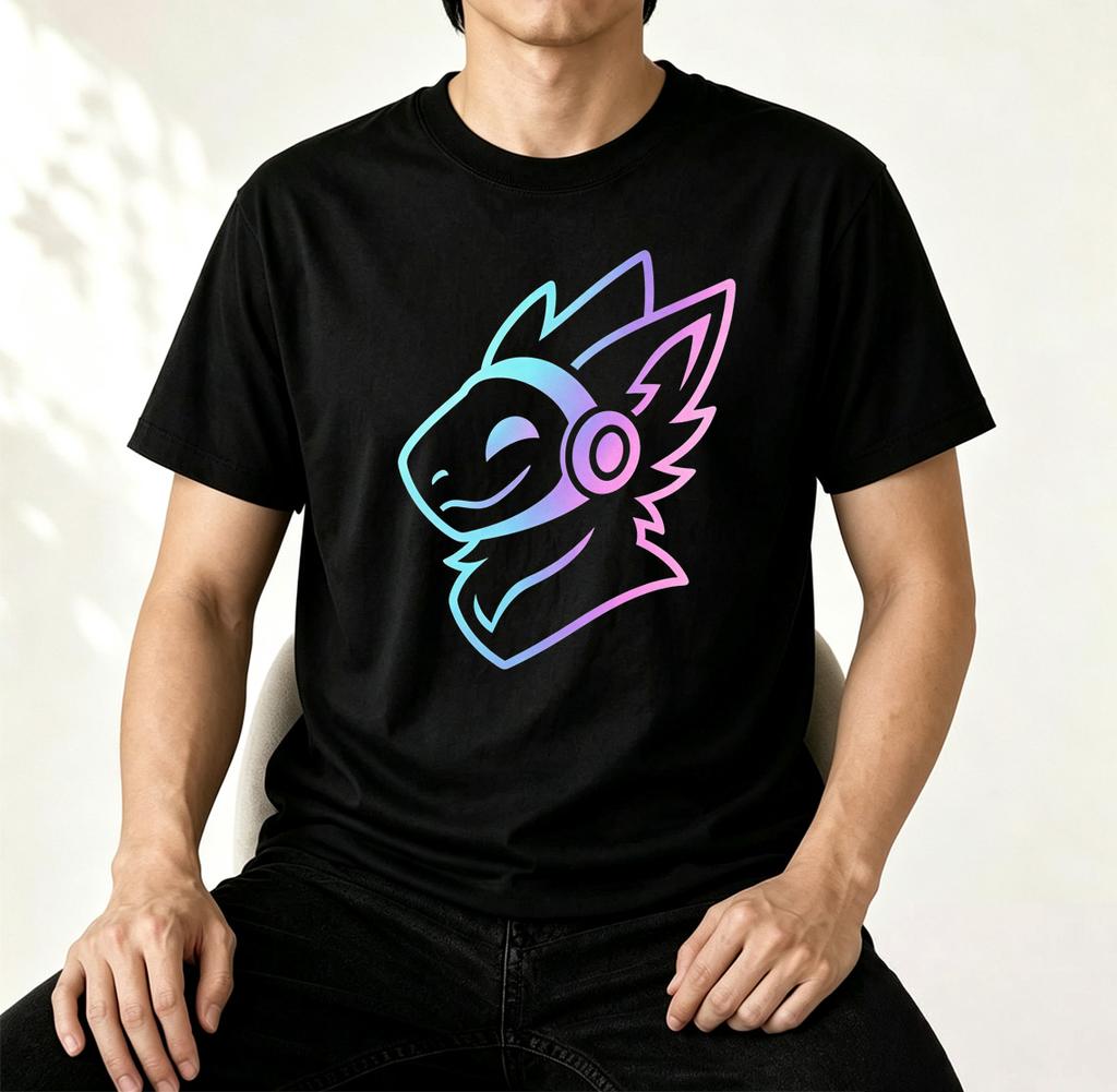 Groovy Protogen Brust Linienzeichnung Anime Grafik Unisex T-Shirt Streetwear Y2K Furry Cosplay Ästhetik Cyber Kawaii Gamer Kleidung T-Shirt