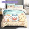 Chiikawa Pattern Bedding Quilt Set  Home Decoration  Gift (1 * duvet cover + 2 * pillowcase  without core)