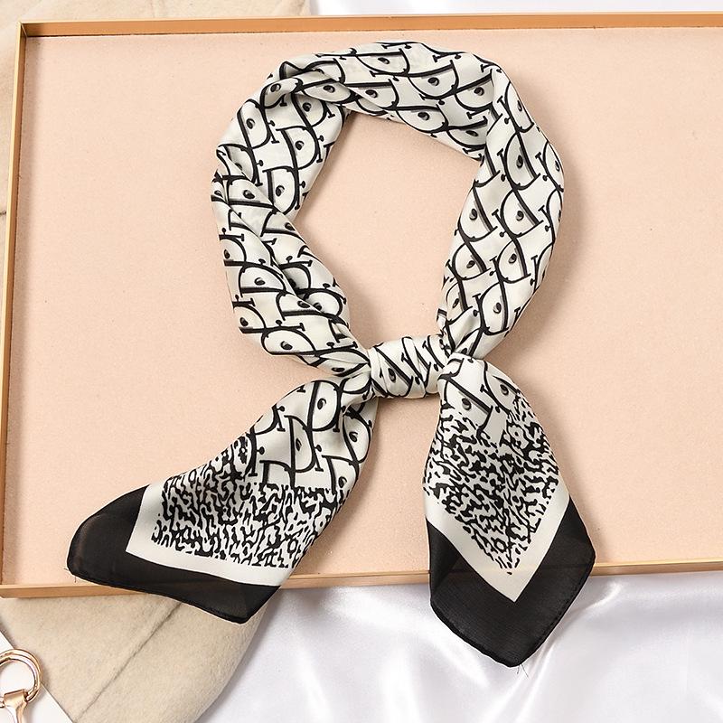 Vysoce kvalitní hedvábný šátek: 70cm Módní dámský čtvercový šátek, Celoroční, Lehký na jaro, podzim, léto, nebo jako stylový doplněk ke košili.