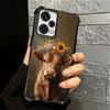 Cute Highland Cow Plating Phone Case For Xiaomi Redmi Note 14 15 Pro Plus 13 12 11 11S 11T 10 9S 9 5G Anti-Fall Airabag Cover