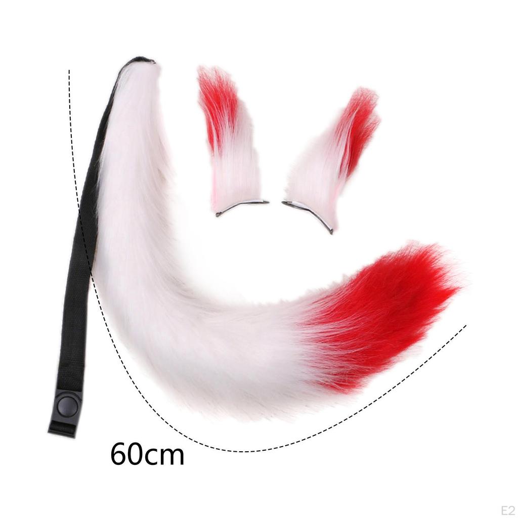 Ears and Tail Set Fancy Dress Costume Cosplay for Masquerade Kids Adult