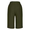 Women's Large Shorts Summer Casual Wide Leg Knee High Waist Cotton Pocket Long Shorts