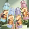 1PC Stacked Book Dragon 750ml Color Plastic Sports Water Bottle Leakproof Flip Straw Lid Suitable for Sports Office Home Use