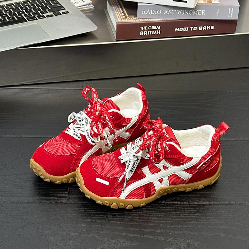 Daddy shoes 22 new spring breathable mesh sneakers platform casual shoes running shoes 35 красный