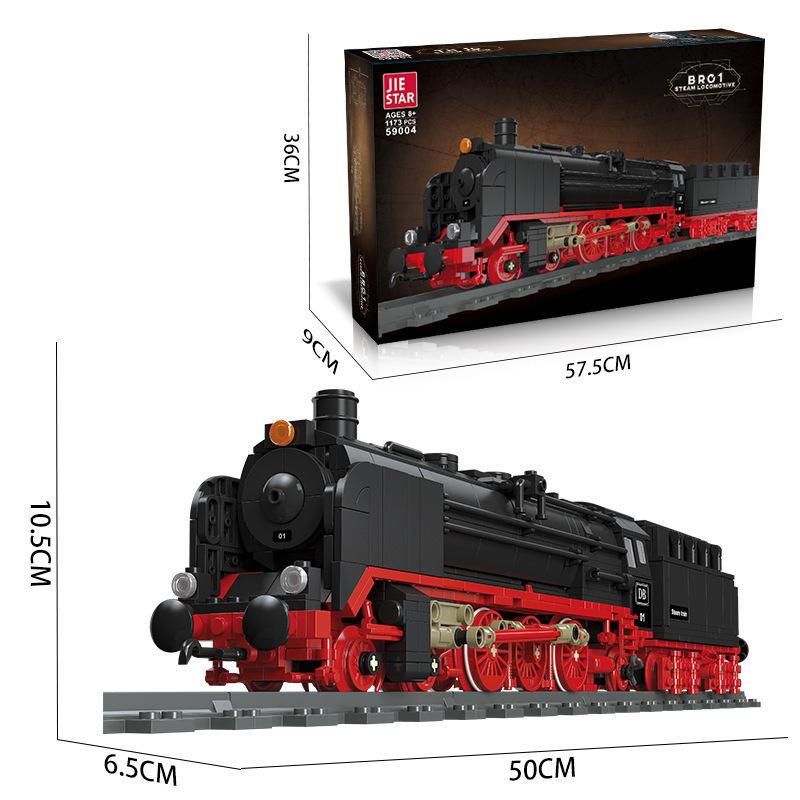 Jie Xing 59001-20TH10 Steam Locomotive Simulation Train Model Children's Assembled Building Blocks Boys Toys