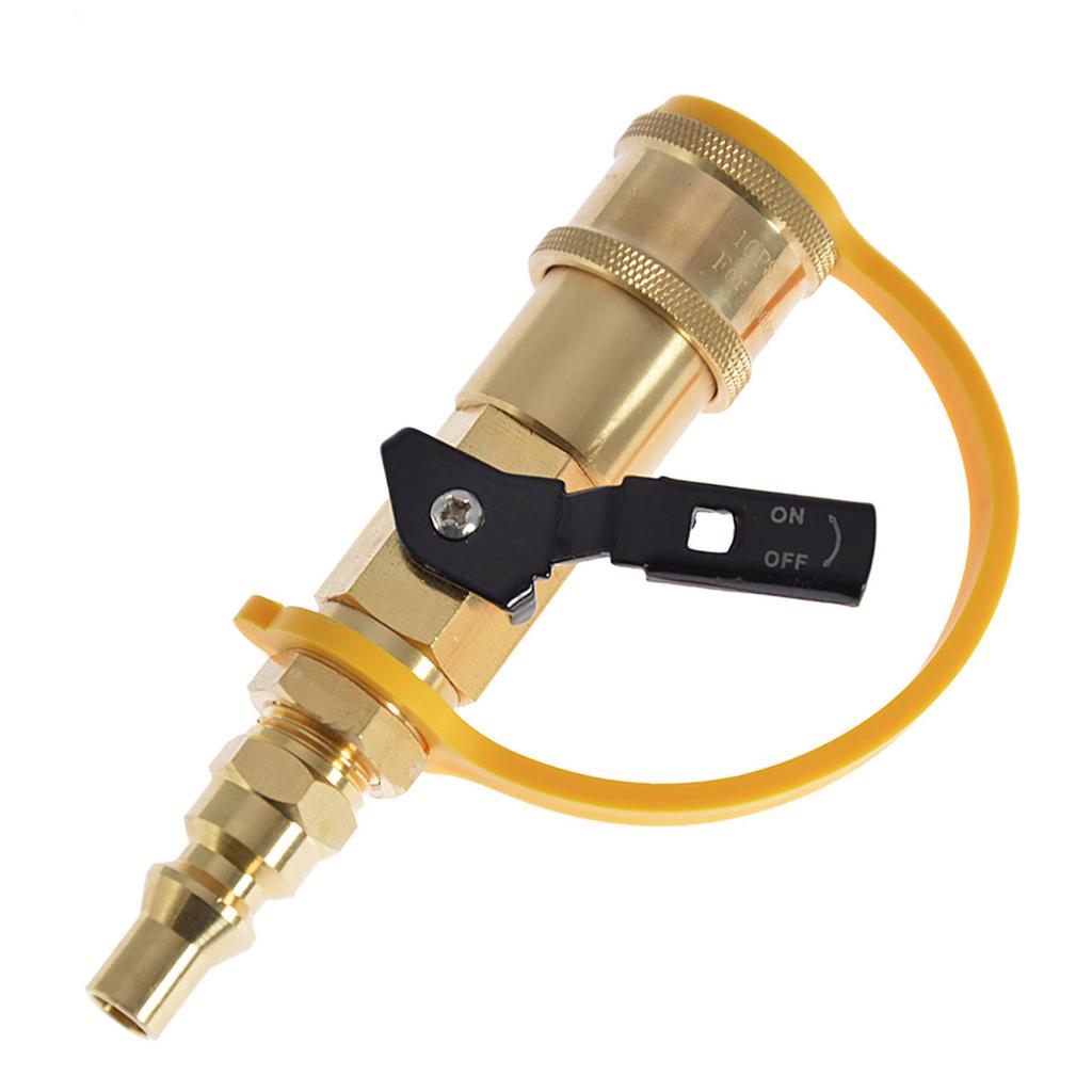 Adaptor Fitinguri Conectare Rapidă Propan cu Valve de Închidere Conector pentru Grătar BBQ Consumabile Metal Instrument Conector Propan