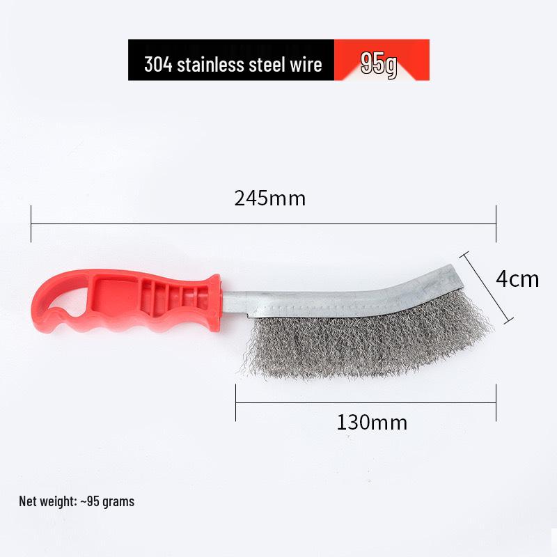 Stainless Steel & Copper-Plated Wire Brush with Plastic Handle for Rust Removal & BBQ Cleaning