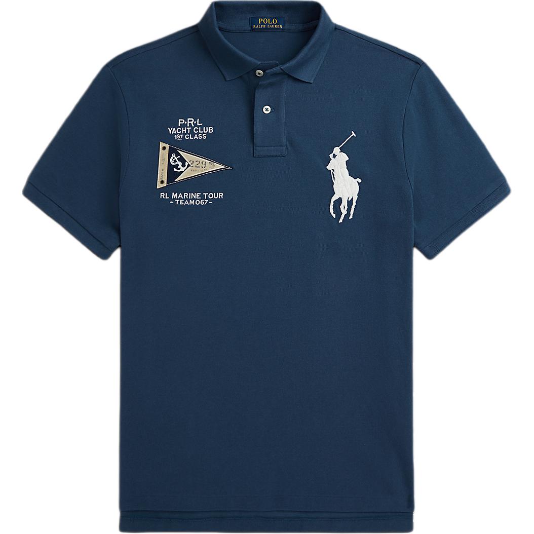 

Polo Ralph Lauren Logo Short Sleeve Slim Fit Straight Cut Polo Shirt Men Polo Shirts Navy-Blue MNPOKNI1N822969-410 XS