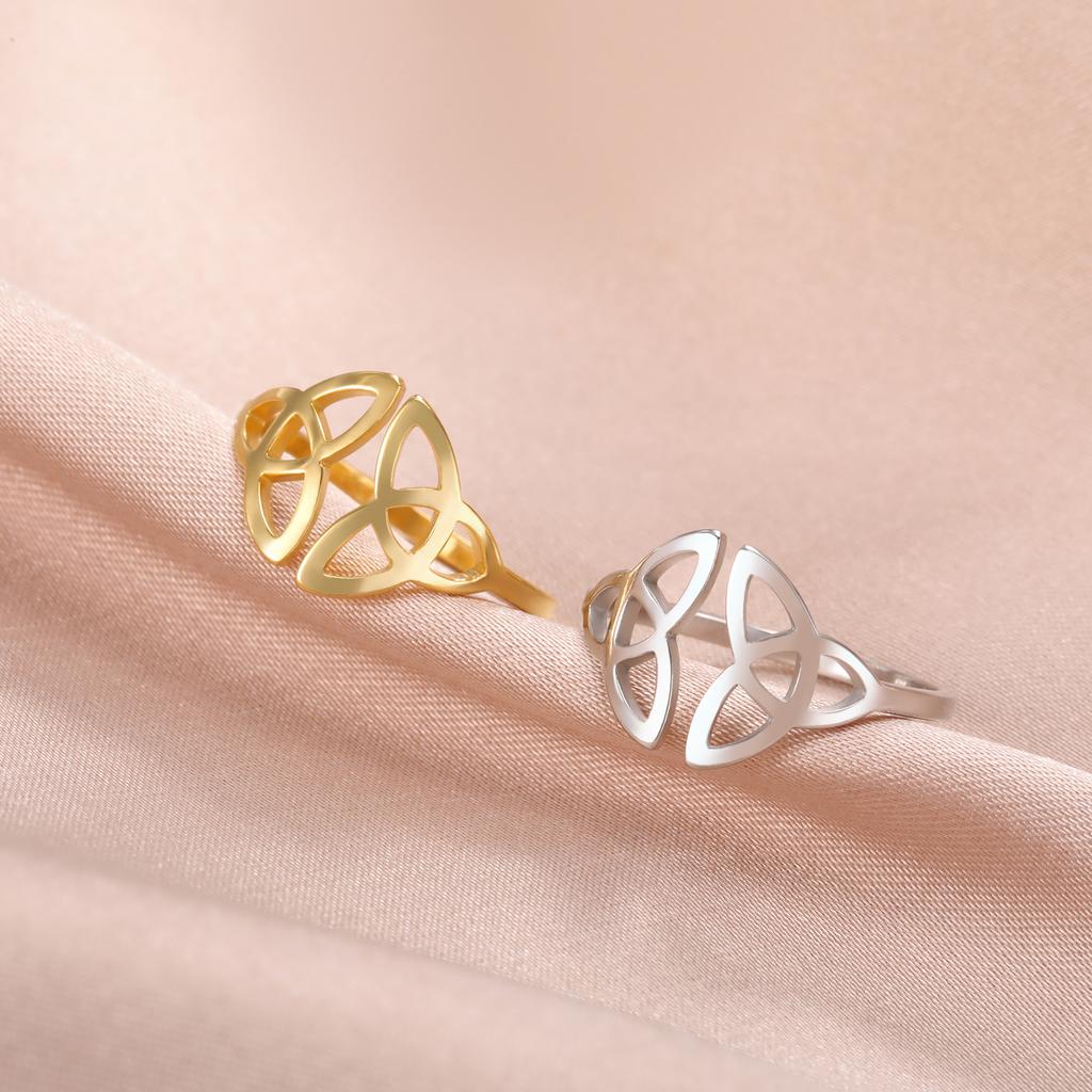 Celtic Knot Open Ring Vintage Unisex Jewelry Trendy Adjustable Band Christmas Gift