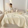 OEING Faux Rabbit Fur Bubble Blanket