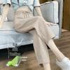 Pantalones Harem Versátiles de Seda Helada de Cintura Alta para Mujer - Adelgazantes, Holgados, Casuales de Estilo 8 Puntos para Primavera y Verano