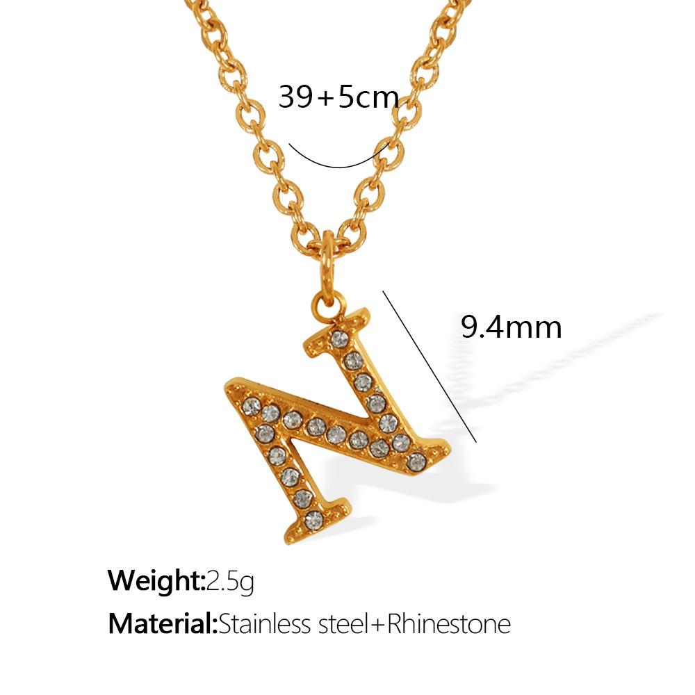 Titanium Steel 26 Letters Elegant And Exquisite Pendant Necklace Light Luxury Fashion Collarbone Chain High Sense Versatile