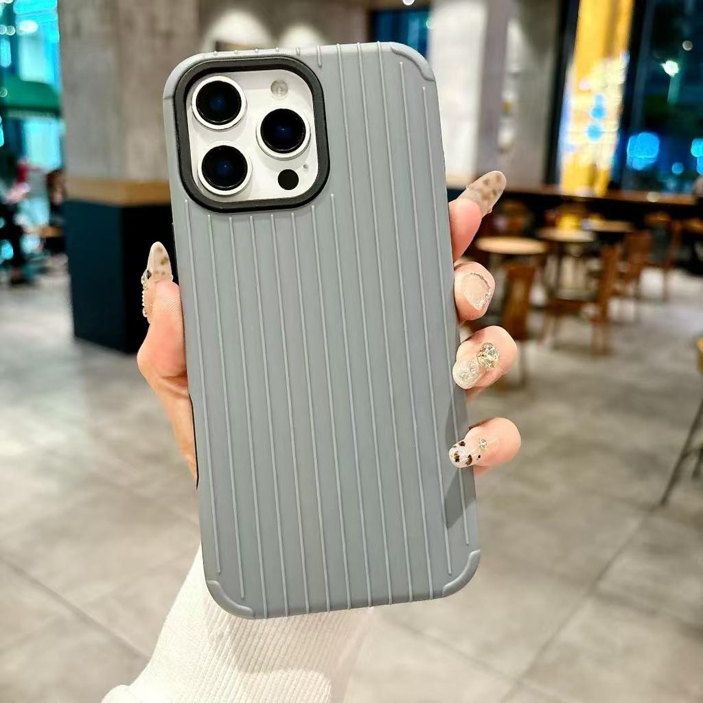 Suitable for IPhone16promax Corrugated Grating Ice Fog Matte IPhone15/14 Anti-fall Protection Case