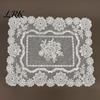 White Lace Doilies for Home Decor Retro Placemat, Floral Doilies, Embroidered Table Mat, Breathable Fabric Tray Cloth Sheer Mesh Doily Tea Cup, Vase,