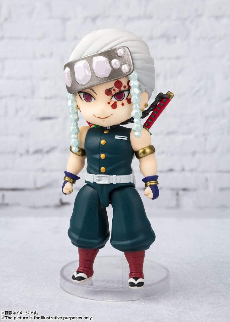 TAMASHII NATIONS Figuarts mini Demon Slayer: Kimetsu no Yaiba Tengen Uzui, approximately 100mm, painted PVC/ABS action figure, BAS60829