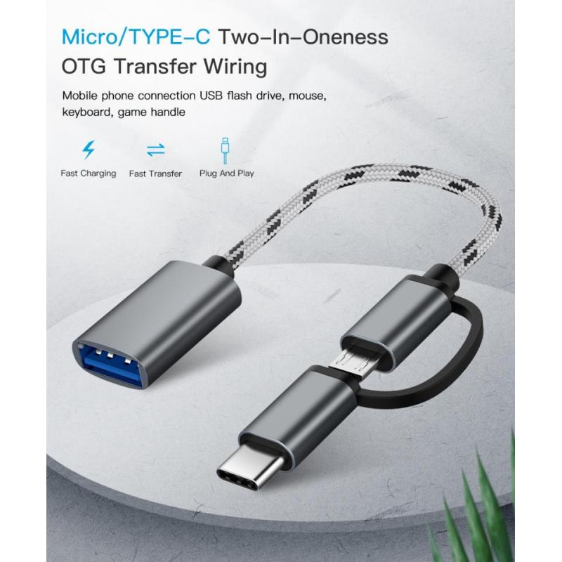 hot! OTG  Adapter  Cable Type-c Android To Usb 2-in-1 OTG Data Cable For Mobile Phone Tablet