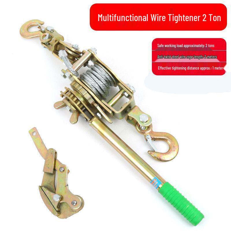 

Ручний храповий затягувач мотузки з подвійним гаком 1-4Т