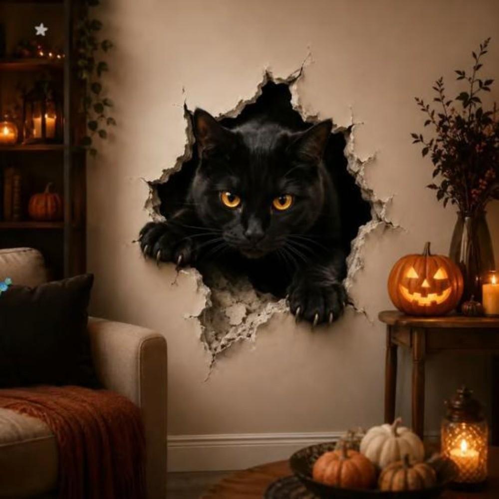 Self-Adhesive Ghost Pumpkin Wall Decal Waterproof Halloween Skeleton Wall Stickers Living Room