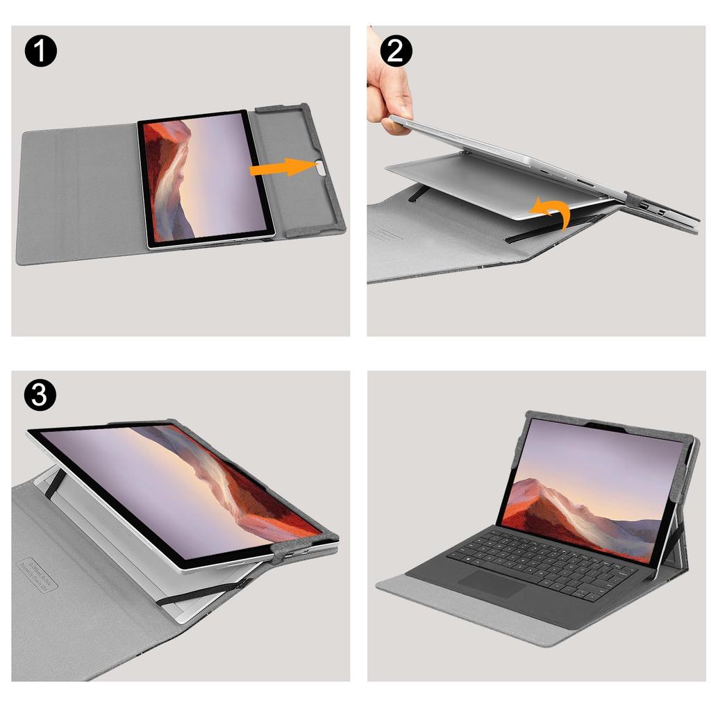 Fintie Case for Microsoft Surface Pro Slim Tablet Case with PU Leather with Pocket and Pen Holder for Storage 7/6/5 (2017/4/3), Stand, Multi-Viewing