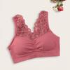 Breite Schultergurte Schönheit zurück Raffen Frauen BH Spitze Nähte Push-Up Sport Büstenhalter