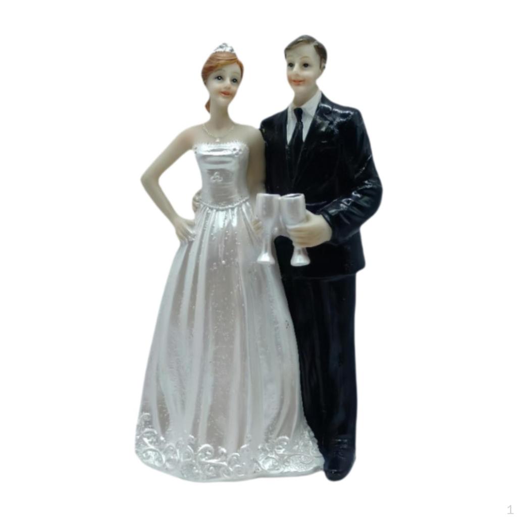 Wedding Cake Topper, Bride and Groom Figurine, Elegant Gift, Desktop Ornament, Decor for