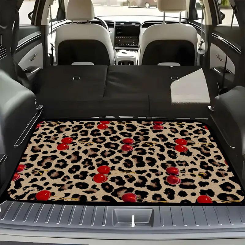 1Pcs Leopard Print Car Trunk Mat with Anti Slip Cargo Liner Waterproof Rear Storage Protector Floor Mat for SUV Sedan Vehicle In