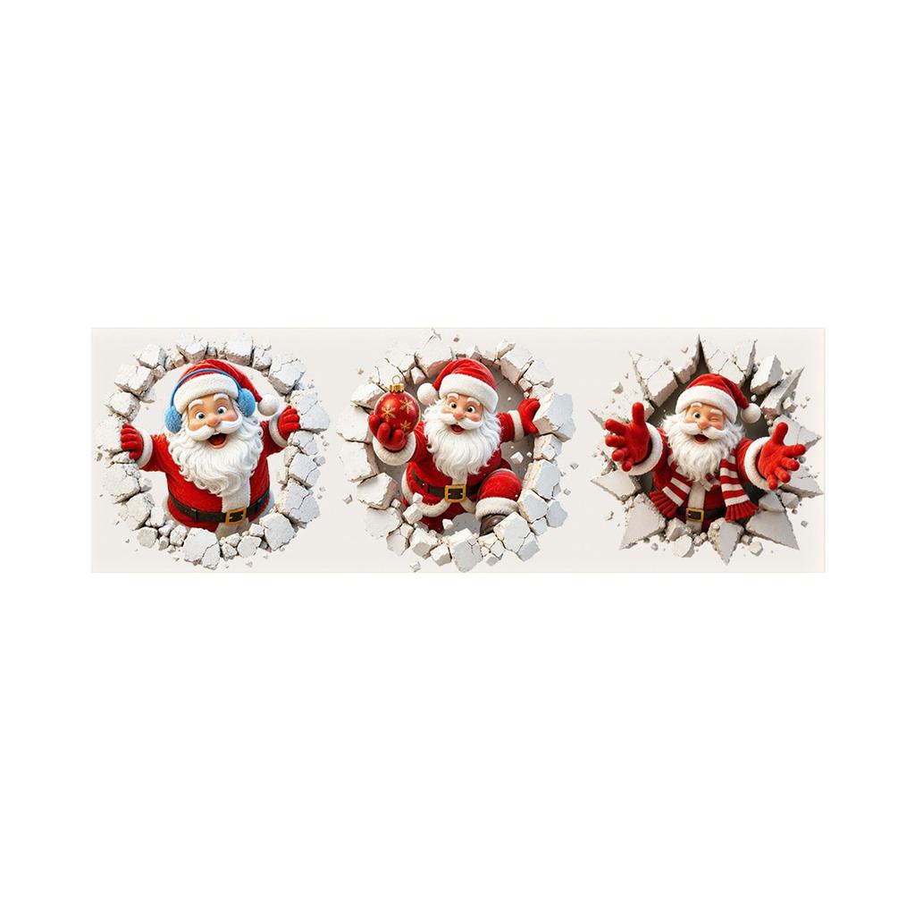 3D Peeking Through Wall Sticker for Christmas Home Decor Wall Decal