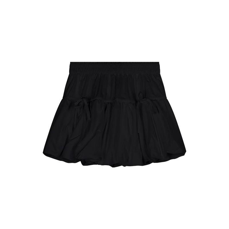 2025 Spring/Summer Women's High-Waist A-line Fluffy Short Skirt with Bow Knot Tie-up