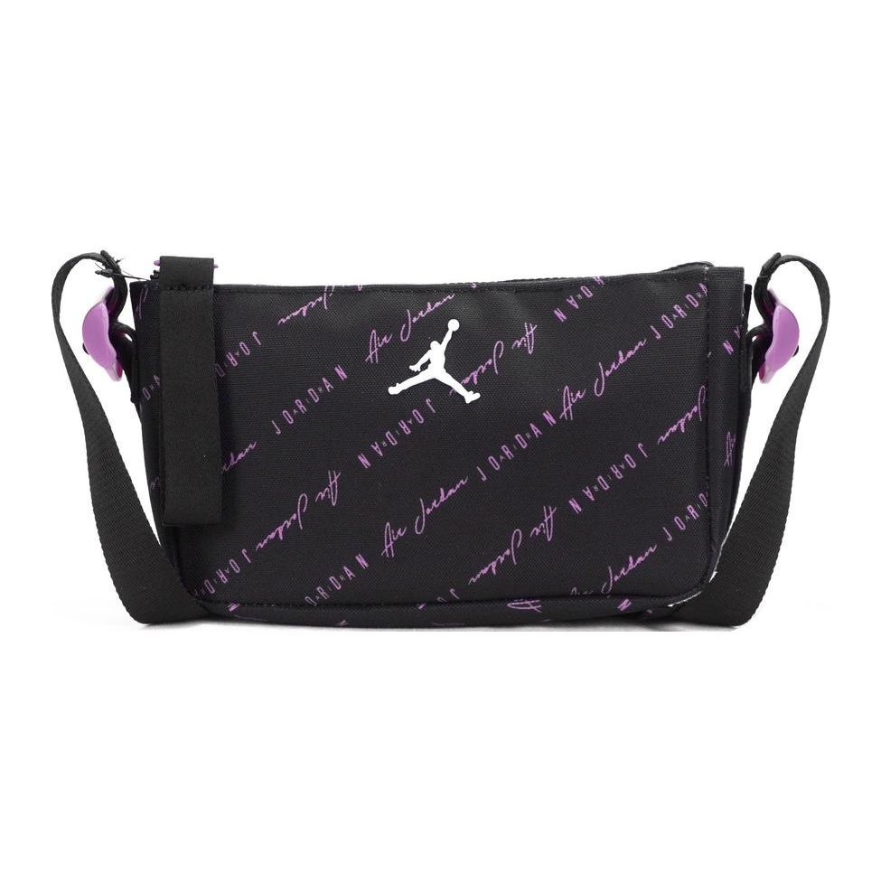 Jordan Sports Casual Zipper Adjustable Shoulder Strap Polyester Crossbody Shoulder Bag Unisex bags FJ5028-010 Black/Purple