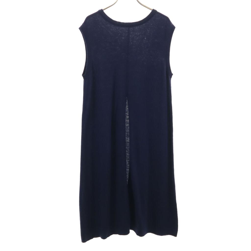 Mizuiro ind Hochgradiger Strickweste mit langem Schlitz F Marineblau Damen Gebraucht