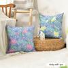 Garden Flowers Cushion Cover Natural Linen Organic Fabric DoubleSided Printing Couch Pillow Covers Home Decor