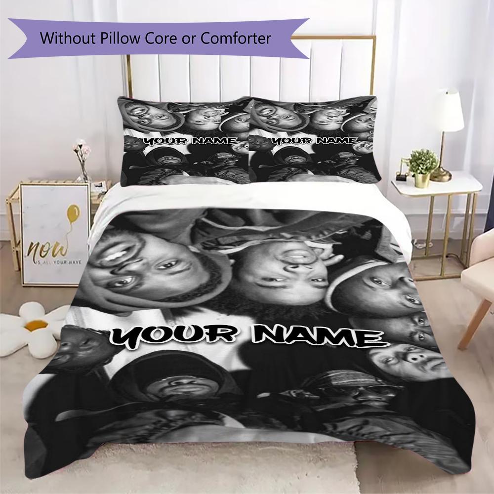 Custom Name Wu Tang Clan Pattern Bedding uilt Set uilt Cover Pillowcase Home Decoration Birthday Gift (1*duvet cover+2*pillowcase without core)