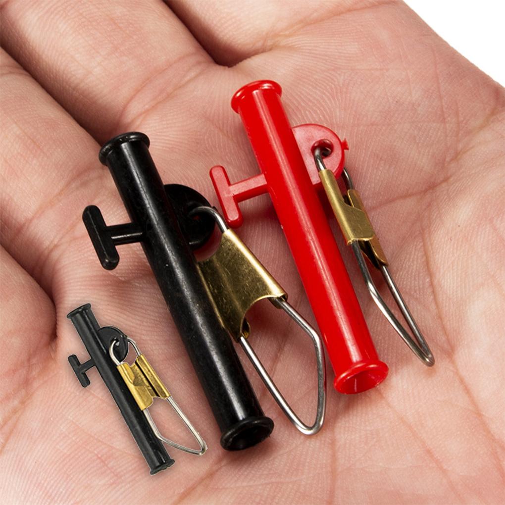 10 Pack Fishing Snap String Hook Anti-Winding Fish Release Clip Head Heavy-Duty Hooks Bracket Outdoor Equipment