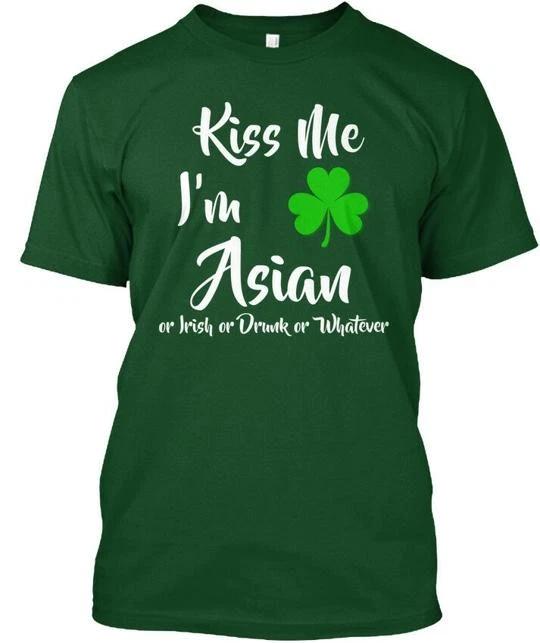 Kiss Me Im Asian Shamrock St Patricks Or Irish TTshirt Made in USA S to 5XL 2XL