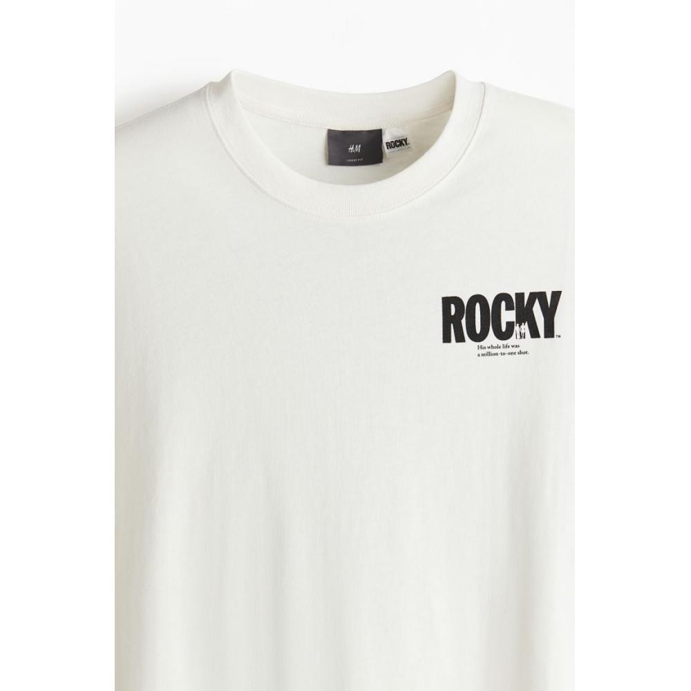 H M Loose FiT T sHirT wHiTe Rocky