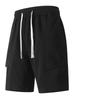 Summer Men's Knit Casual Shorts Breathable Cotton Drawstring Waist Loose Fit Sports Shorts Male Workout Gym Sweat Short Pants