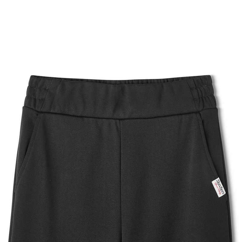 Skechers Sports Alliance Series Mid-Rise Breathable Casual Wide-Leg Knitted Sports Pants Women Pants Carbon-Black L424W023-0018
