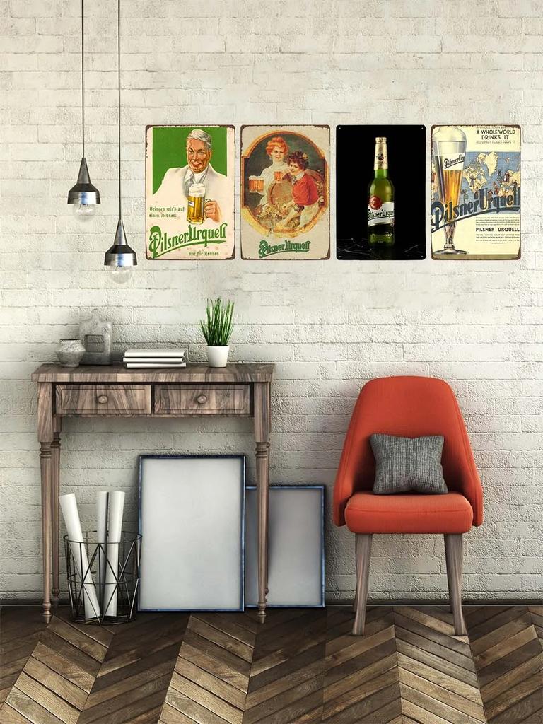 Pilsner Urquell Metal Wall Art Poster Belgium Beer Sign Vintage Bar Man Cave Club Tin Painting Decor Plaque Decoration 20x30cm