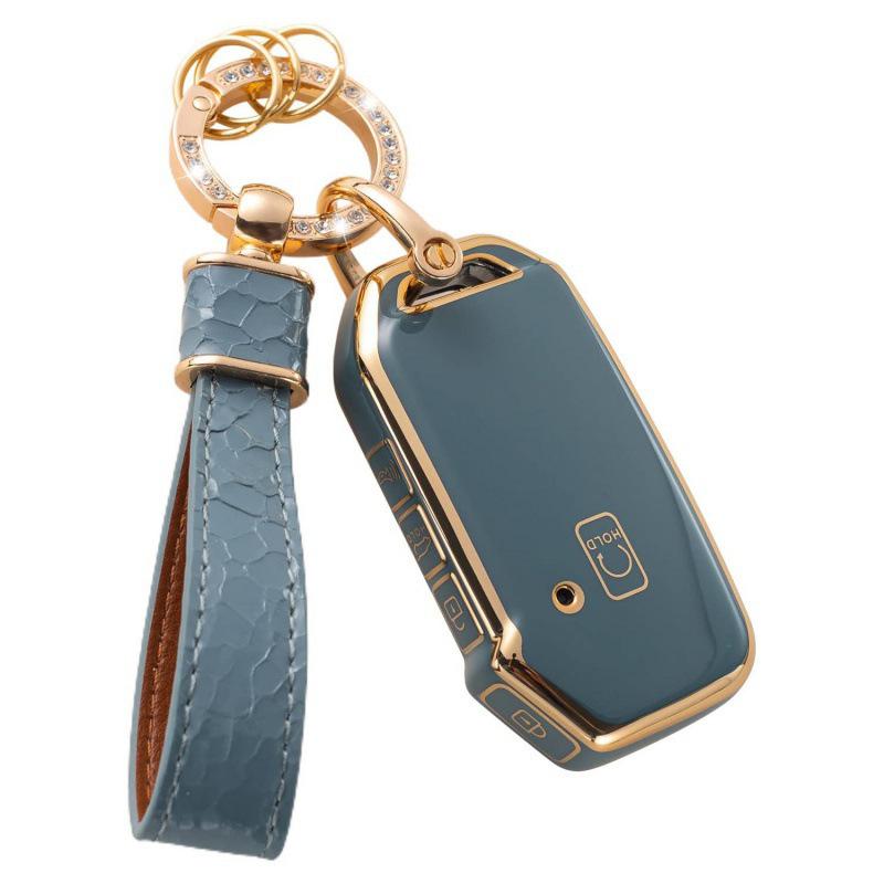 

Gold Edge Car Key Bag with Drill Ring Pendant Keychain for Hyundai & Kia Bagged